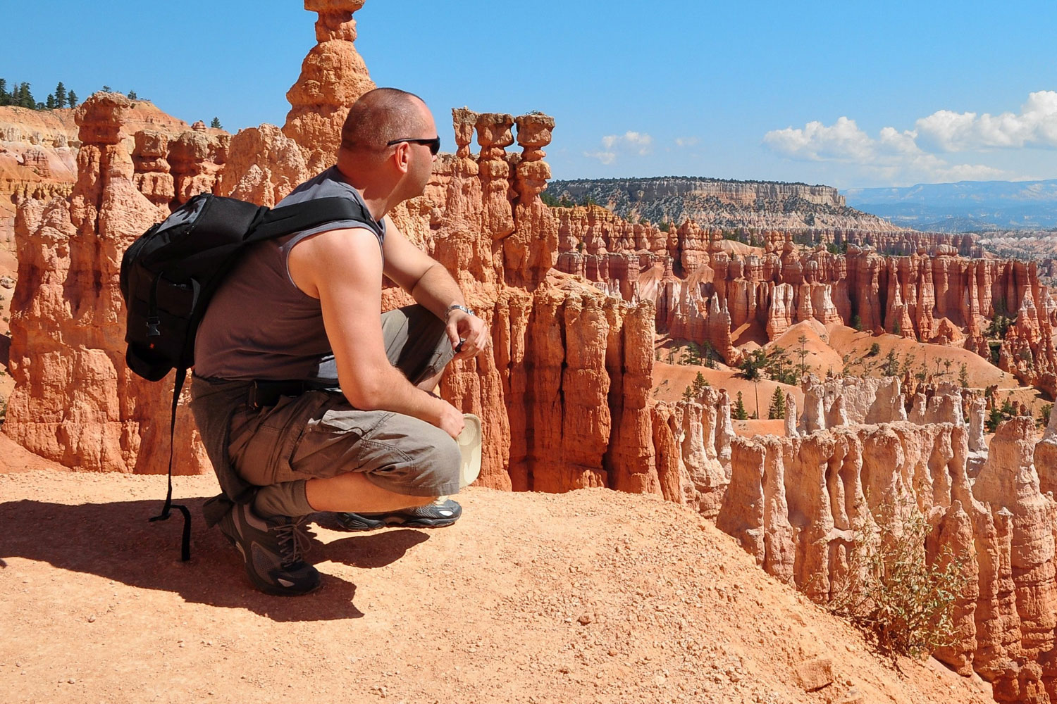 Allied traveler on an off-duty hike out west