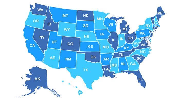 Highest Paying States for Travel Nurses - US Map