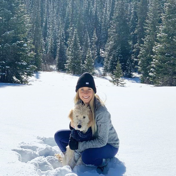 Maria with her dog