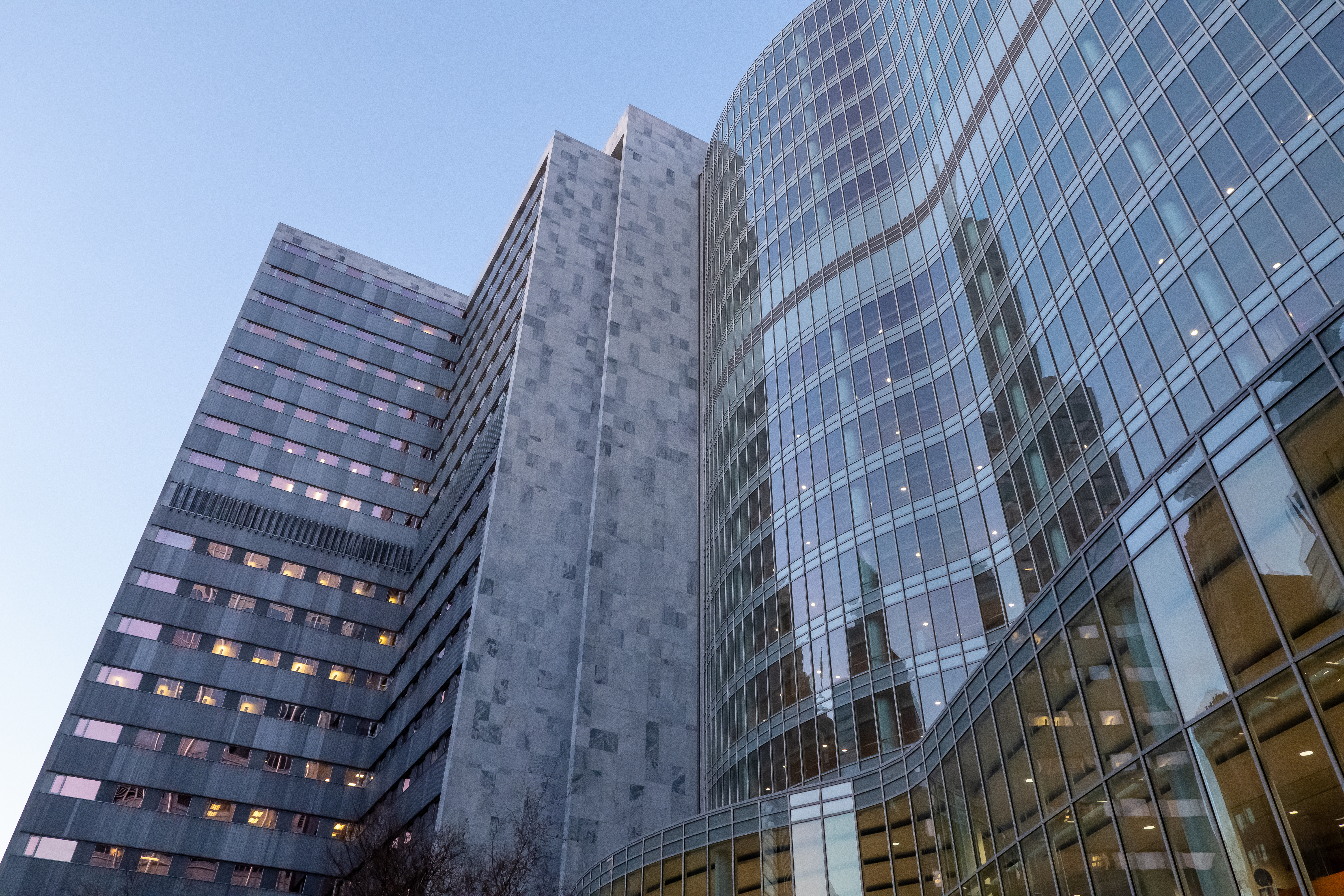 Facade of Mayo Building, the primary building of Mayo Clinic, a Magnet Hospital