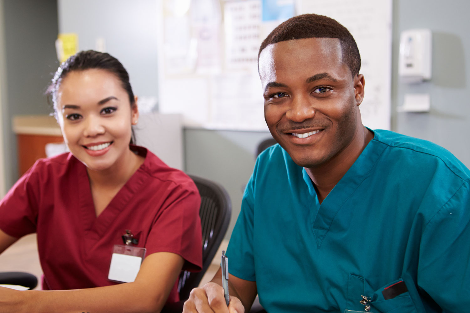 Travel nursing team at desk